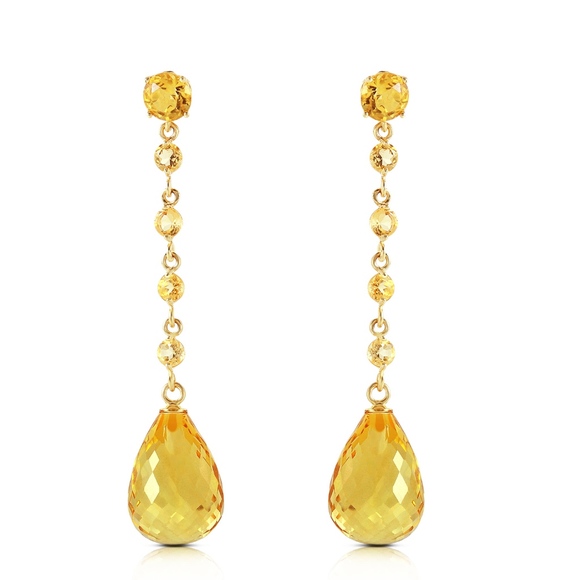 Galaxy Gold Products Jewelry - 14K. SOLID GOLD CHANDELIERS EARRINGS WITH CITRINES